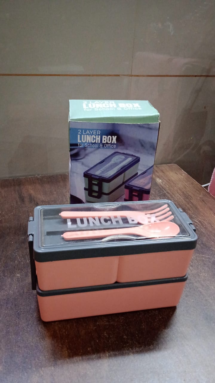 Plastic 3 Layer Leak Proof 3 Compartment Lunch Box for Office  (1 Pc) Plastic 3 Layer Leak Proof 3 Compartment Lunch Box for Office  (1 Pc)